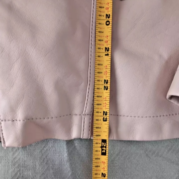 DB Full Zip Jacket Women's medium Pink Faux Leather Stretch - Picture 4 of 8